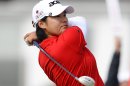 Yani Tseng of Taiwan hits her tee shot on the second hole during the second round of the British Women's Open Golf tournament in northern England