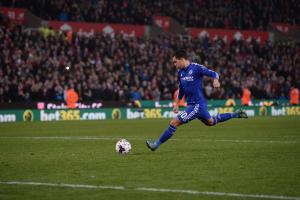 Chelsea midfielder Eden Hazard shoots from the penalty&nbsp;&hellip;