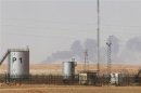 Smoke rises above following demining operations at the In Amenas gas plant