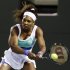Serena Williams returns a shot from Agnieszka Radwanska, of Poland, during a semifinal match in the Sony Open tennis tournament, Thursday, March 28, 2013, in Key Biscayne, Fla. (AP Photo/Wilfredo Lee)