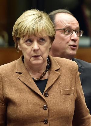 German Chancellor Angela Merkel, left, and French President&nbsp;&hellip;