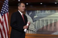 U.S. House Speaker John Boehner (R-OH) arrives to speak to the media on the "fiscal cliff" on Capitol Hill in Washington, December 21, 2012. REUTERS/Yuri Gripas