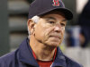 Boston Red Sox manager Bobby Valentine watches the game against the Oakland Athletics in the seventh inning of a baseball game Saturday,  Sept. 1, 2012 in Oakland, Calif. Oakland won 7-1. (AP Photo/ Tony Avelar)