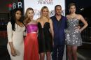 Cast members Minaj, Mann, Diaz, Kinney and Upton pose at the premiere of the film "The Other Woman" in Los Angeles
