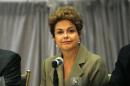 Brazilian President Dilma Rousseff attends a meeting with Brazilian businessmen and US investors at the St. Regis Hotel in New York on June 28, 2015