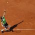 Ferrer of Spain serves to compatriot Robredo during their men's singles quarter-final match at the French Open tennis tournament in Paris