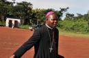 Bangui's archibishop Dieudonne Nzapalainga after a conciliation meeting with members of the Christian and Muslim communities on October 8, 2013 in Bangassou
