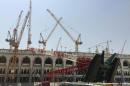 A construction crane which crashed in the Grand Mosque is pictured in the Muslim holy city of Mecca