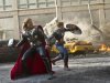 In this film image released by Disney, Chris Hemsworth portrays Thor, left, and  and Chris Evans portrays Captain America in a scene from "The Avengers," expected to be released on May 4, 2012. (AP Photo/Disney, Zade Rosenthal)