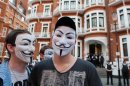 Anonymous said on Twitter it had launched the attacks in support of Assange