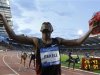 Bekele of Ethiopia celebrates after winning the men's 10000 metres race at the Memorial Van Damme IAAF Diamond League athletics meeting in Brussels