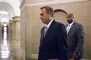 House Speaker John Boehner of Ohio arrives on Capitol Hill in Washington, Monday, Oct. 7, 2013. The Republican-controlled House and the Democrat-controlled Senate are at an impasse, neither side backing down, after House GOP conservatives linked the funding bill to President Obama's existent health care law. (AP Photo/J. Scott Applewhite)