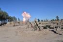 Iraqi soldiers fire a mortar toward Islamic State militants on the outskirts of Fallujah