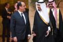 French President Francois Hollande (L) and Saudi Crown Prince and Defence Minister Salman bin Abdul Aziz al-Saudb at the Elysee Palace in Paris on September 1, 2014