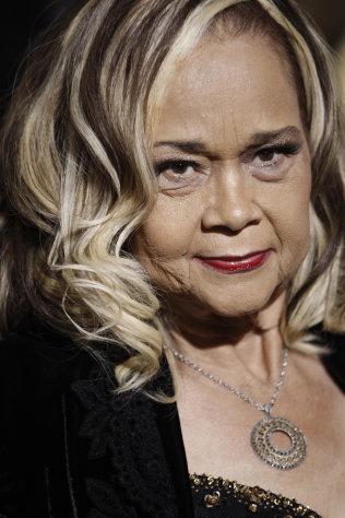 FILE - This Nov. 24, 2008 file photo shows Etta James arriving at the premiere of "Cadillac Records" in Los Angeles. ``At Last?? and ``Tell Mama?? blues singer Etta James, whose health has been fading in recent years, is now terminally ill and her live-in doctor is asking for prayers. Dr. Elaine James, who isn?t related to the 73-year-old entertainer, tells the Riverside, Calif., Press-Enterprise that the singer?s chronic leukemia was declared incurable two weeks ago. She?s cared for James at the singer?s Riverside area home since March 2010. (AP Photo/Matt Sayles, File)