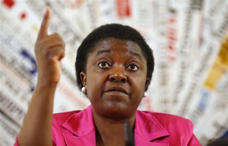 Italian Minister for Integration Cecile Kyenge gestures during a news conference in Rome June 19, 2013. REUTERS/Tony Gentile
