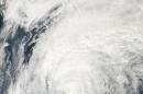 This October 15, 2013 NASA satellite image shows Typhoon Wipha off eastern Japan