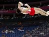 Scores of empty seats can be seen as Russia's gymnast Igor Parkhomenko competes during the London Olympics on July 28