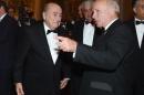 FIFA President Sepp Blatter (L) talks to FA Chairman Greg Dyke at The Football Association's 150th Anniversary Gala Dinner at the Grand Connaught Rooms in central London on October 26, 2013