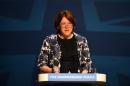 Maria Miller, Secretary of State for Culture, Media and Sport, addresses the annual Conservative Party Conference in Manchester, north-west England, on October 1, 2013