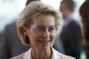 German Defence Minister Ursula von der Leyen arrives for the cabinet meeting at the Chancellery in Berlin