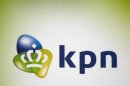 The logo of Dutch telecoms group KPN is seen in Haarlem