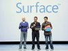 COMMERCIAL IMAGE - In this photograph taken by AP Images for Microsoft, Steven Sinofsky, President, Windows and Windows Live Division; Mike Angiulo, Corporate Vice President Windows Planning, Hardwire and PC Ecosystem; and Panos Panay, General Manager Microsoft Surface; reveal Surface, a new family of PCs, for Windows, Monday, June 18, 2012, in Los Angeles. (Rene Macura/AP Images for Mircrosoft)