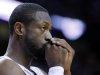 Heat's Wade pauses during play against the Bulls during the second quarter in Game 5 of their NBA Eastern Conference semi-final basketball playoff in Miami