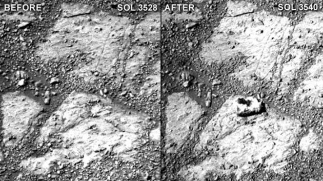 Un caillou apparaît mystérieusement sur Mars. 3236153