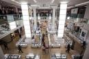People shop inside at the Hudson's Bay Company (HBC) flagship department store in Toronto