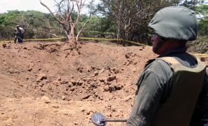 A Nicaraguan soldier checks the site where an alleged&nbsp;&hellip;
