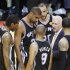 Spurs coach Popovich speaks to his players near the end of the fourth quarter against the Heat in Game 6 of their NBA Finals basketball playoff in Miami