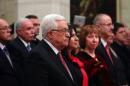 Palestinian President Mahmoud Abbas and Catherine Ashton, the High Representative of the Union for Foreign Affairs, attend the Christmas Midnight Mass in Saint Catherine's Church at the Church of the Nativity, on December 25, 2013 in Bethlehem