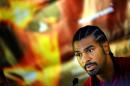British boxer David Haye speaks during a press conference in Manchester, England, on May 1, 2013