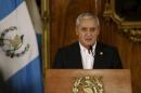 Guatemalan President Otto Perez speaks during a news conference in the presidential house in Guatemala City