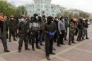 Pro-Russian activists rally in Luhansk