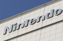 The logo of Nintendo Co is pictured outside the company headquarters building in Kyoto, western Japan January 7, 2013.