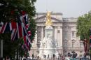 A view of the Victoria Memorial and Buckingham Palace in central London on July 22, 2013