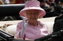 Britain's Queen Elizabeth waves as she arrives to attend the second day of racing at Royal Ascot in England