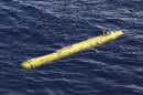 The Bluefin-21 Autonomous Underwater Vehicle sits in the water after being deployed from the Australian Defence Vessel Ocean Shield in the southern Indian Ocean during the continuing search for the missing Malaysian Airlines flight MH370