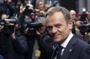 Poland's PM Tusk arrives at a European Union leaders summit in Brussels