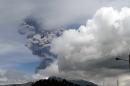 Cotopaxi volcano spewing ashes in Pichincha province, Ecuador on August 14, 2015