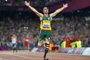 Oscar Pistorius, pictured at the London 2012 Paralympic Games, was known as "Blade Runner" for the prosthetic limbs he wore on the track
