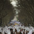 Demonstrators march down Lisbon's main Liberdade avenue during a protest by Portuguese teachers national front union, FENPROF, against the austerity economic measures taken by the government, Saturday, Jan. 26, 2013. (AP Photo/Francisco Seco)