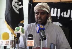 Al-Shabaab spokesman Sheikh Ali Mohamud Rage addresses a news conference in Somalia&#39;s capital Mogadishu