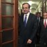 Newly appointed Greek PM Samaras arrives for the first cabinet meeting of his government at the parliament in Athens