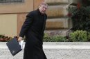 Australian Cardinal Pell arrives for a meeting at the Synod Hall in the Vatican