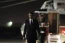 U.S. President Obama walks to Air Force One at JFK Airport