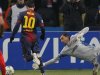 Barcelona's Messi scores past Spartak Moscow's goalkeeper Dykan during their Champions League Group G soccer match at Luzhniki stadium in Moscow
