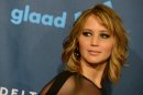 Jennifer Lawrence arrives at the 24th Annual GLAAD Media Awards at the JW Marriott on Saturday, April 20, 2013 in Los Angeles. (Photo by Jordan Strauss/Invision/AP)
